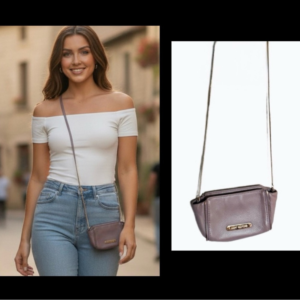 Juicy Couture Beige Crossbody Bag with Gold Accents